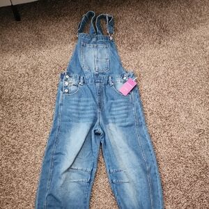 Baggy Barrel Blue Women's Denim Overalls